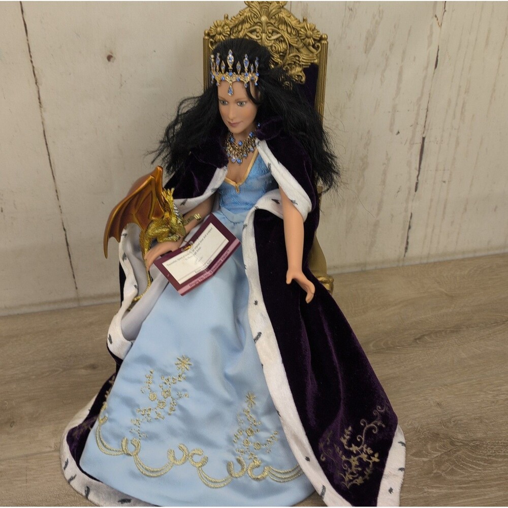 Ashton Drake Passionfire Queen Of Desire Fantasy Doll W/ Throne & Dragon